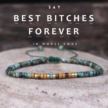 'Best Bitches Forever' Morse code Motivational Bracelet