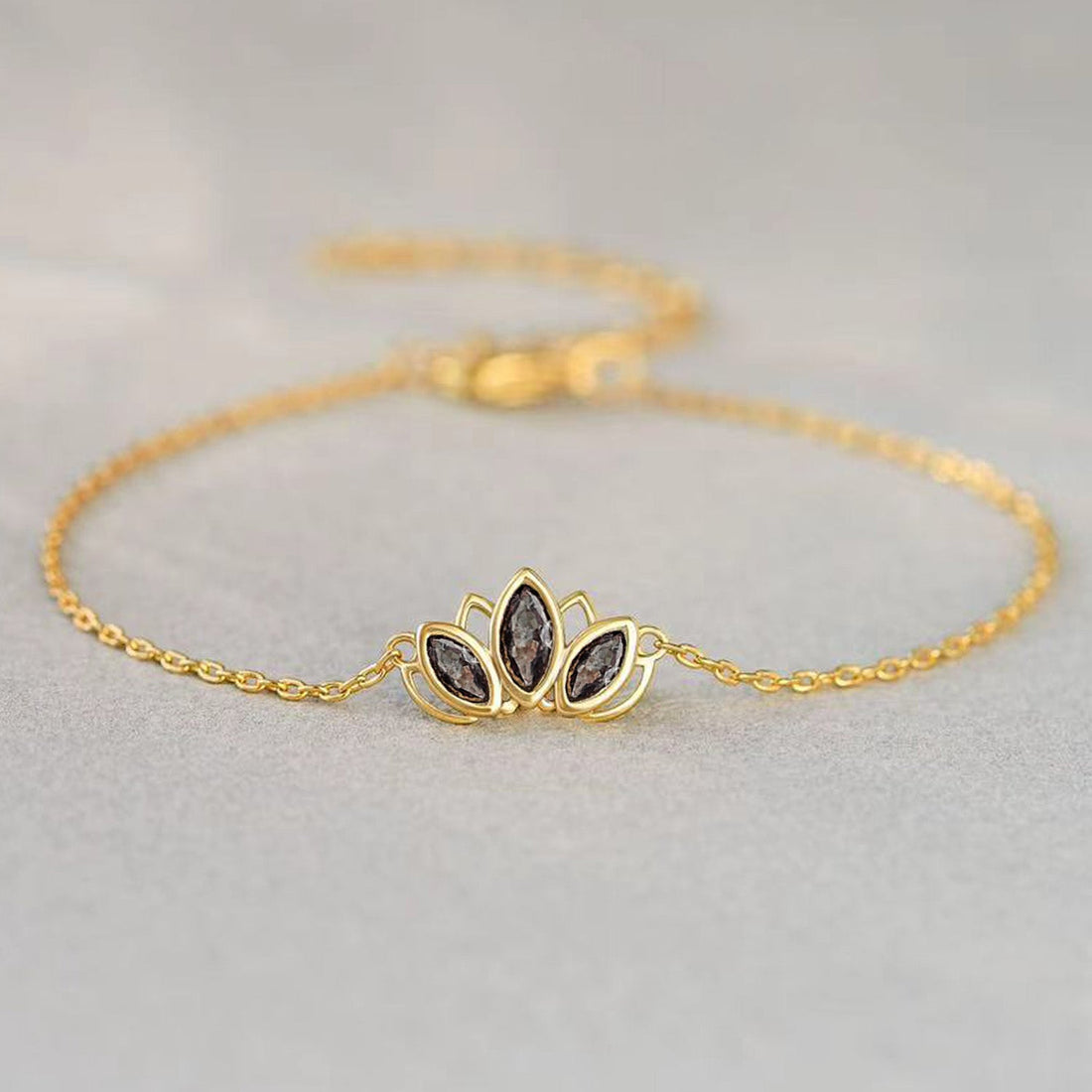 “Fuck it and begin again"Lotus Gemstone Bracelet