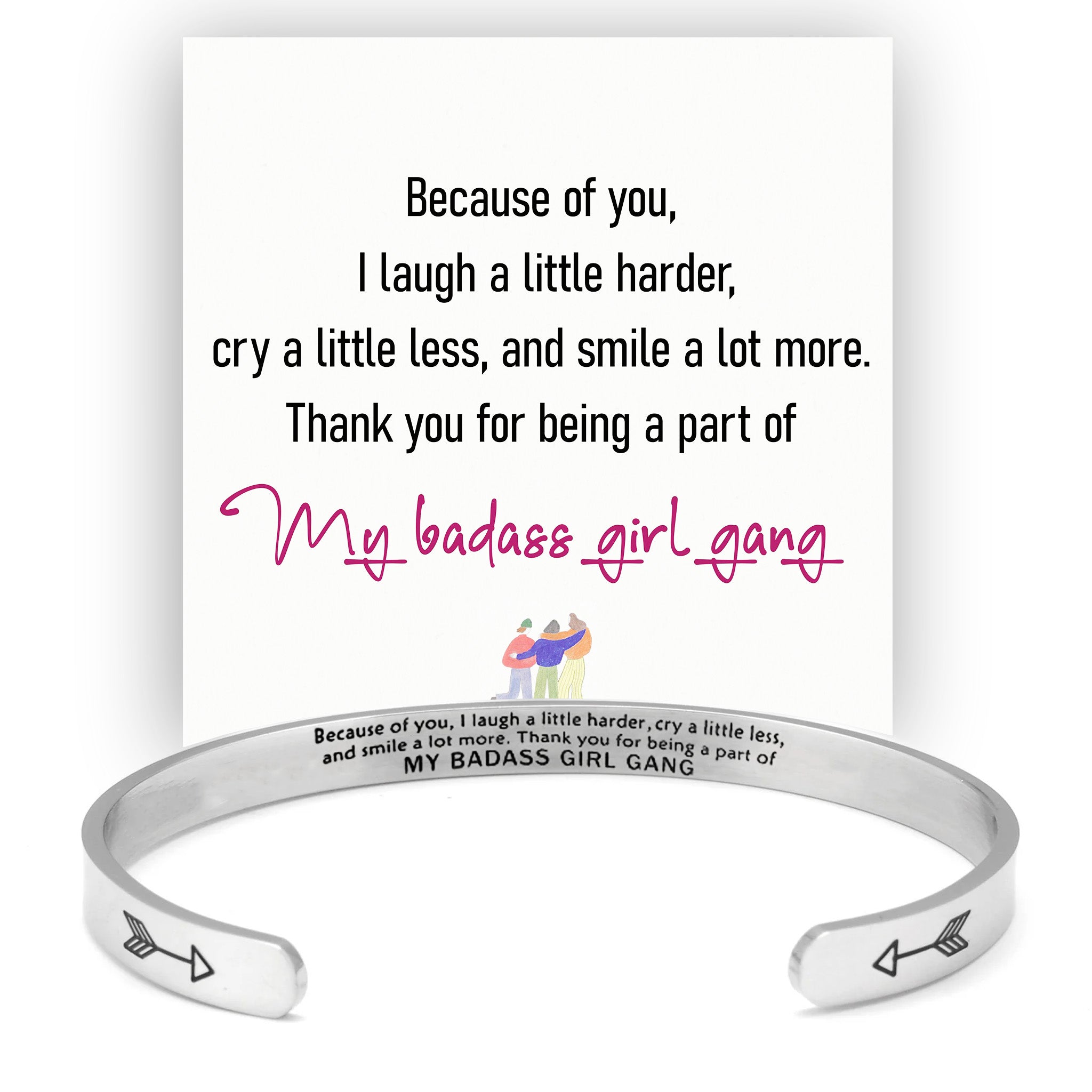 My Badass Girl Gang Multiple Color Stainless Arrow Cuff Bracelet