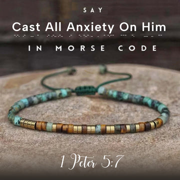 '1 Peter 5:7' Morse code Bracelet