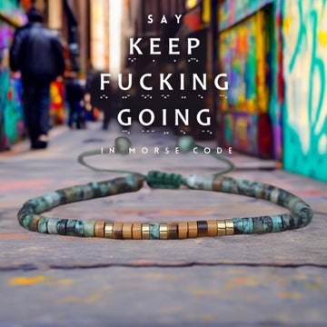 'Keep fucking Going' Morse code Motivational Bracelet