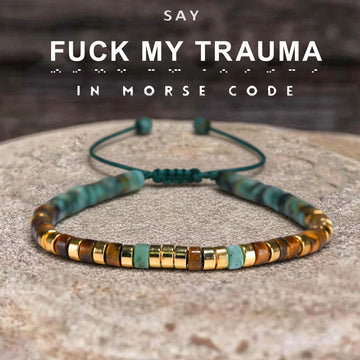 'Fuck My Trauma' Morse code Motivational Bracelet