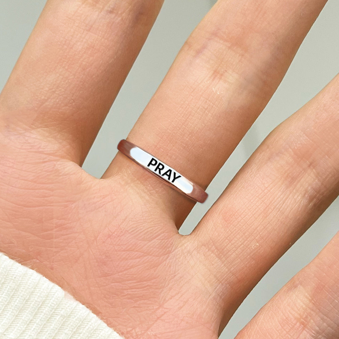 Pray On It CROSS & HEART ADJUSTABLE RING-S925