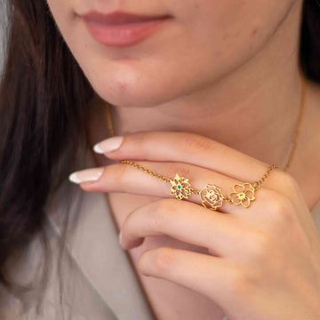 Custom Birthstone Flower Necklace