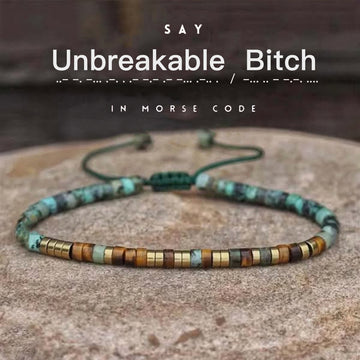 'Unbreakable Bitch' Morse code Bracelet