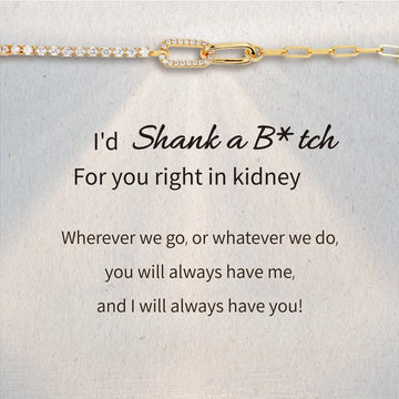 I'd Shank a Bitch For You Pavé Interlocking Friendship Bracelet
