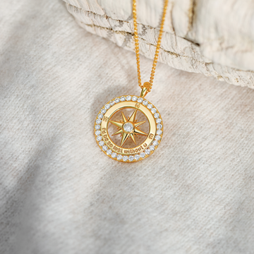 I'd Be So Lost Without You Compass Necklace