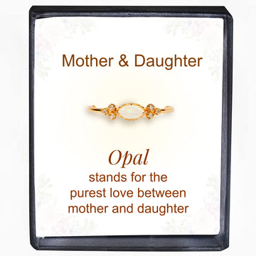 The Purest Love for Mother & Daughter Matching Oval Cut Opal Ring