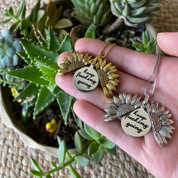 Inspirational Sunflower Necklace-Keep Fucking Going š-14.99$ CLEARANCE SALE