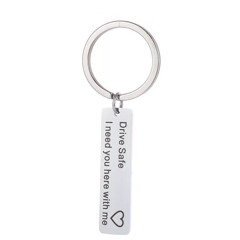 "Drive safe I need you here with me"" Xmas gift keychain 👨👩👧👦