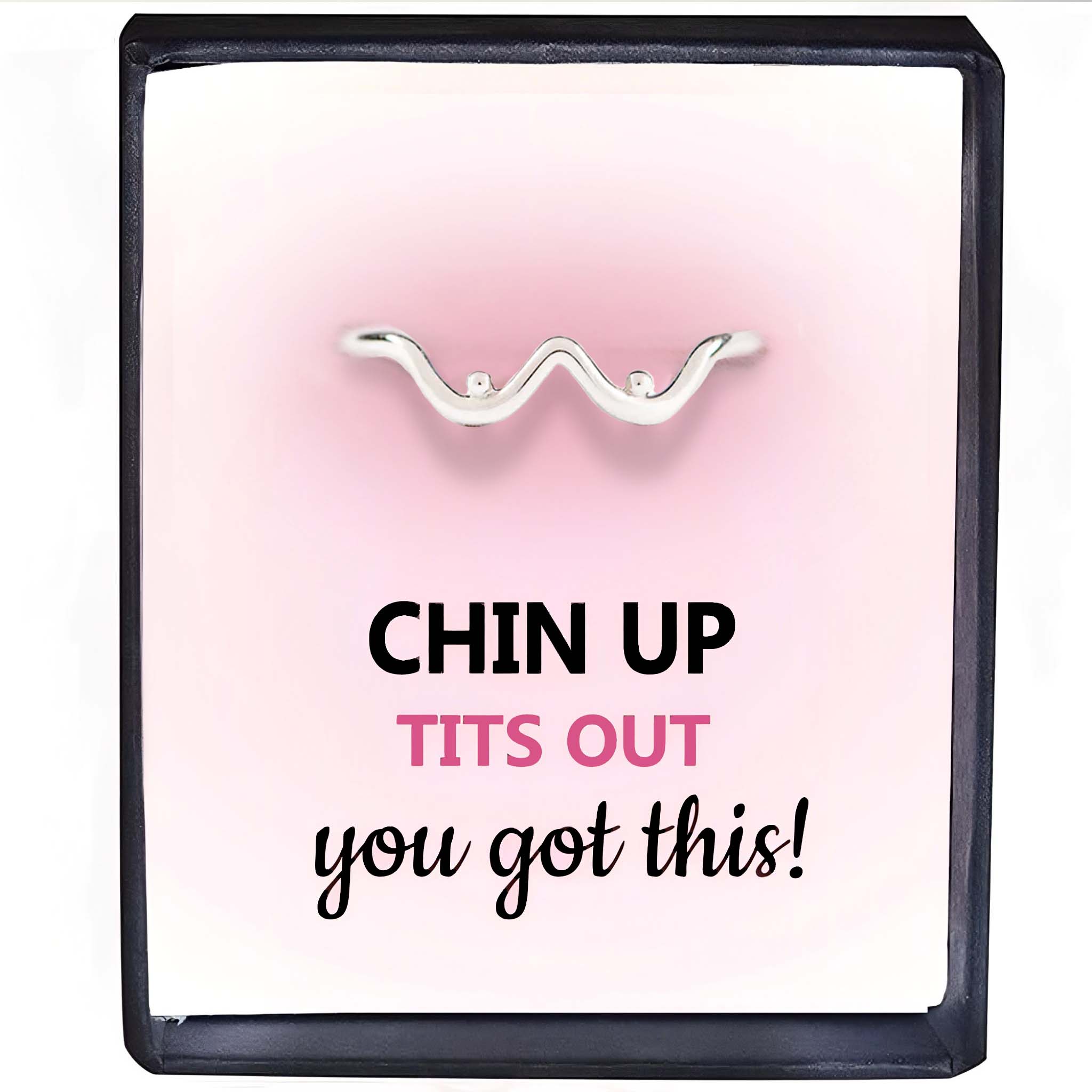 Empowerment Chin Up Tits Out Silver Boobie Ring