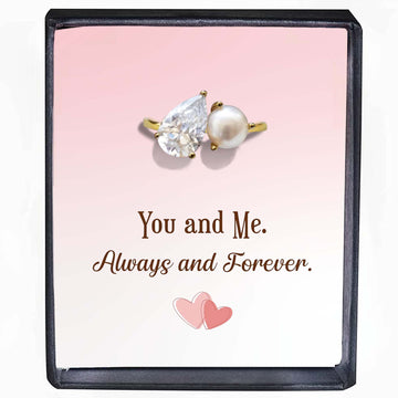 Toi et Moi - Pearl And Gemstone Ring
