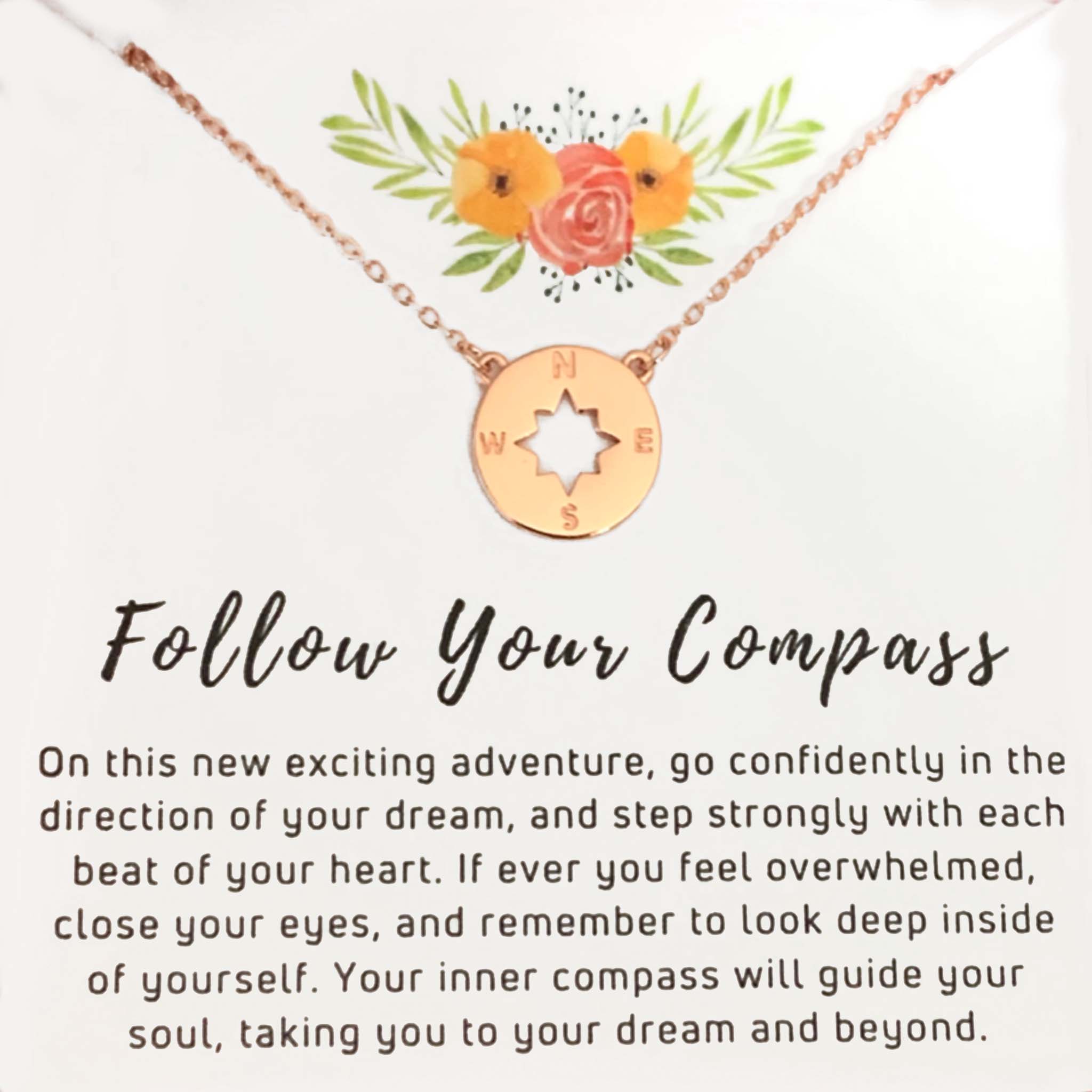 Follow Your Compass S925 Dainty Cute Necklace -Perfect Graduation/Birthday Gift Choice ❤️