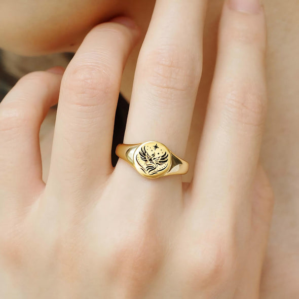 Strong As Fuck Phoenix Signet Ring