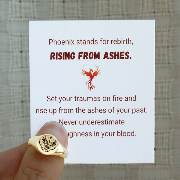 Strong As Fuck Phoenix Signet Ring