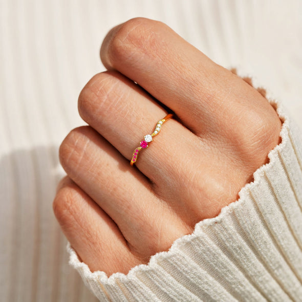 High Tide Or Low Tide Personalized Adjustable Wave Ring