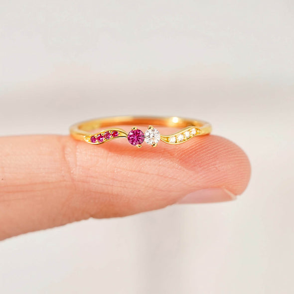High Tide Or Low Tide Personalized Adjustable Wave Ring