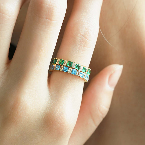 Stacking Square Birthstone Ring