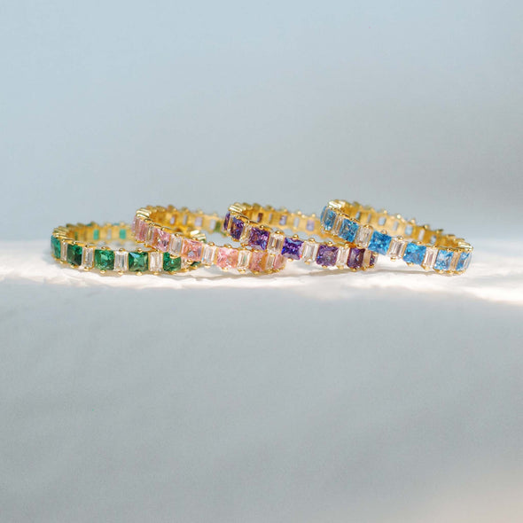 Stacking Square Birthstone Ring