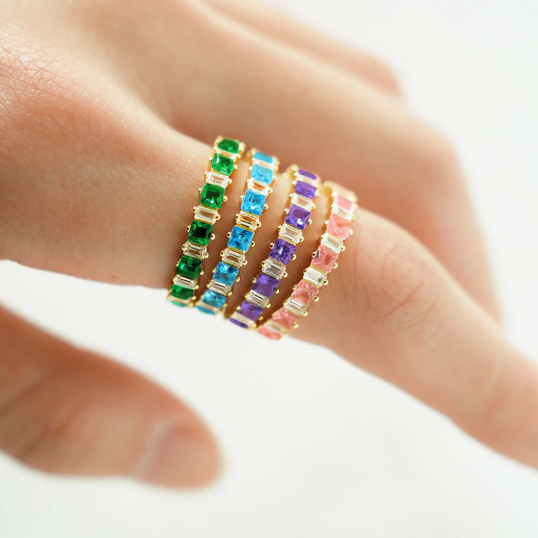 Stacking Square Birthstone Ring