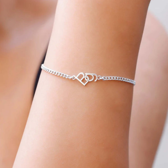 Custom Two Initial Interlocking Bracelet