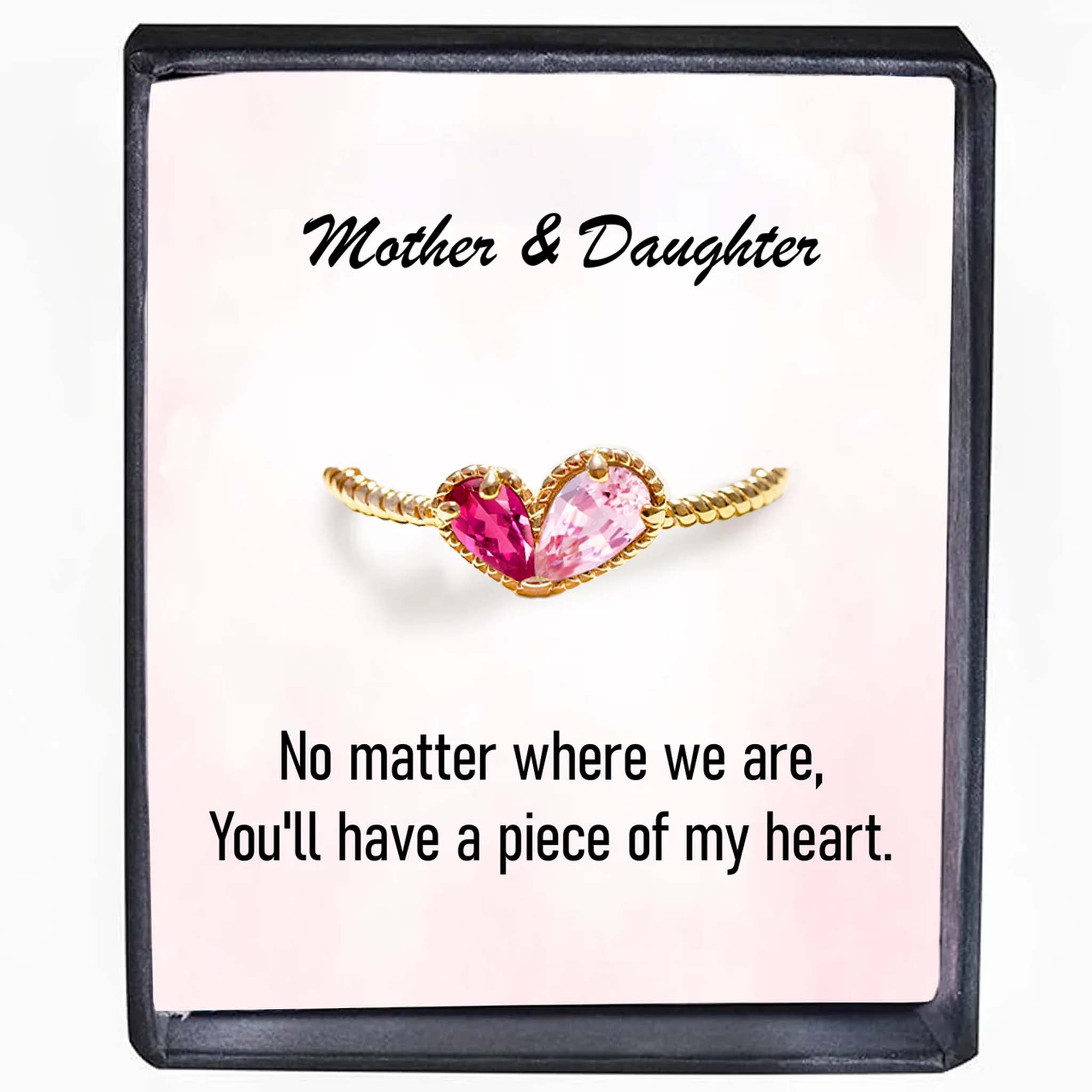 Custom Eternal Heart Birthstone Adjustable Ring
