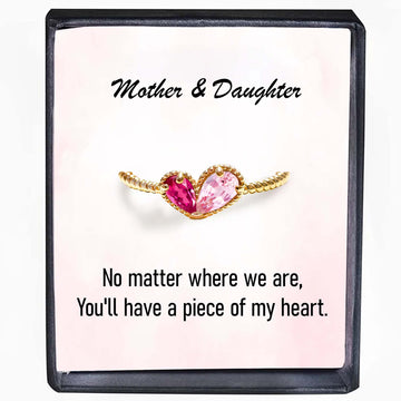 Custom Eternal Heart Birthstone Adjustable Ring