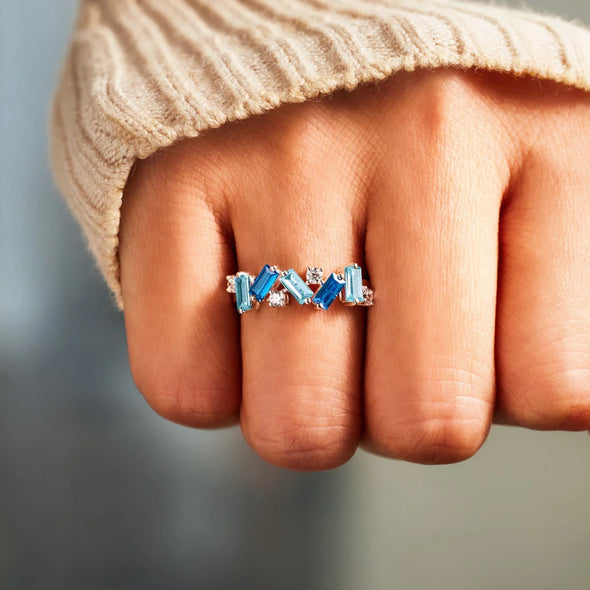 Self Love Broken Pieces Blue Band Ring