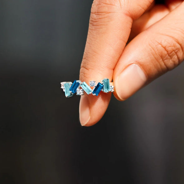 Self Love Broken Pieces Blue Band Ring