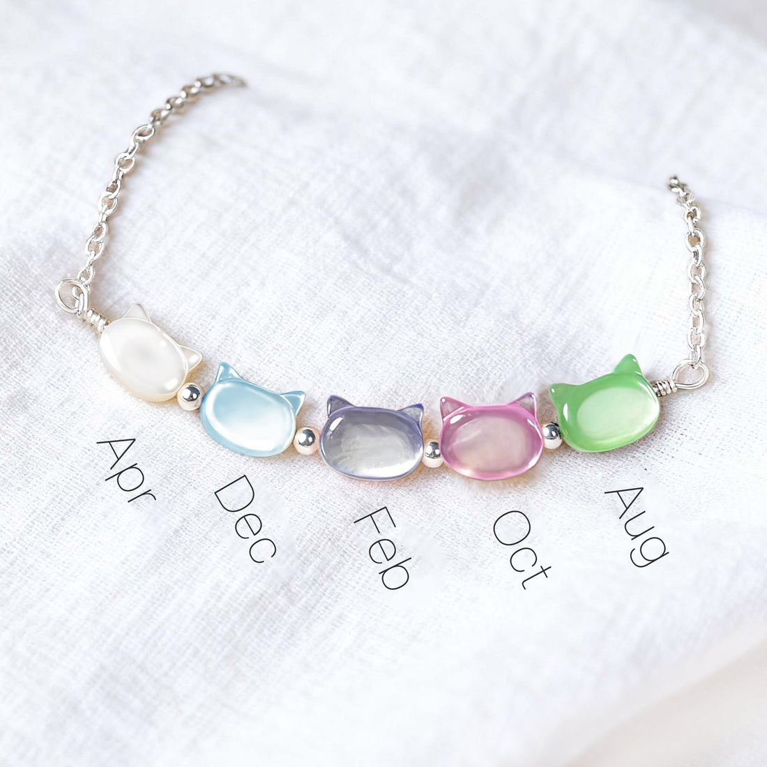 Cat Mother Birthstone Bracelet