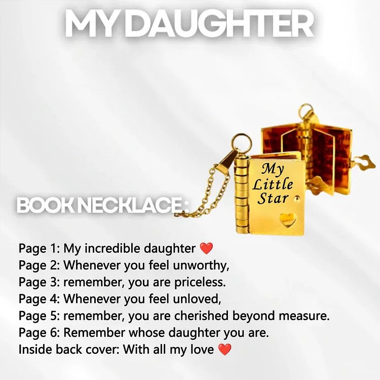 To My Daughter Story Book Necklace