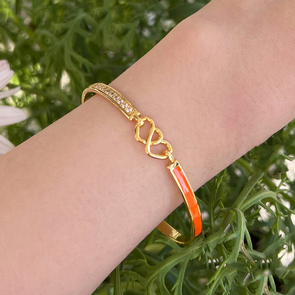 Mother and Daughter Forever Linked Heart Bangle