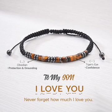 I Love U My Son Morse Code Bracelet