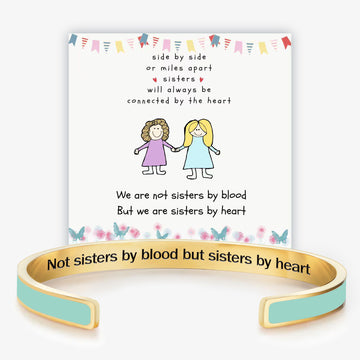Not Sisters By Blood But Sisters By Heart Multiple Color Cuff Bracelet