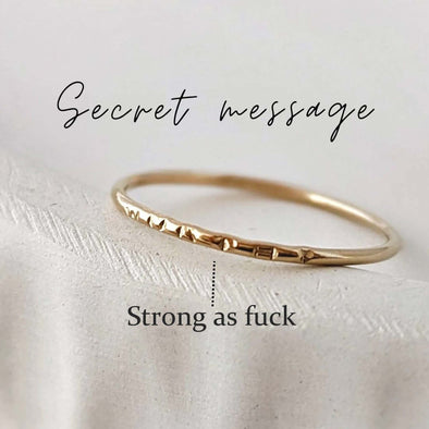 Handcraft 'Strong as Fuck'Secret Message Adjustable Ring