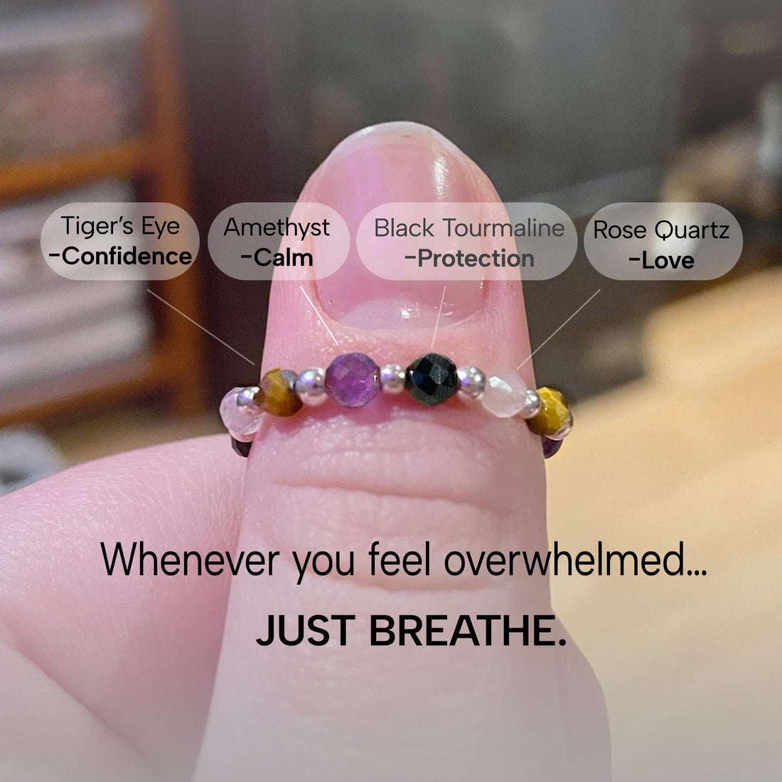 Energy Raw Crystal Protection Ring