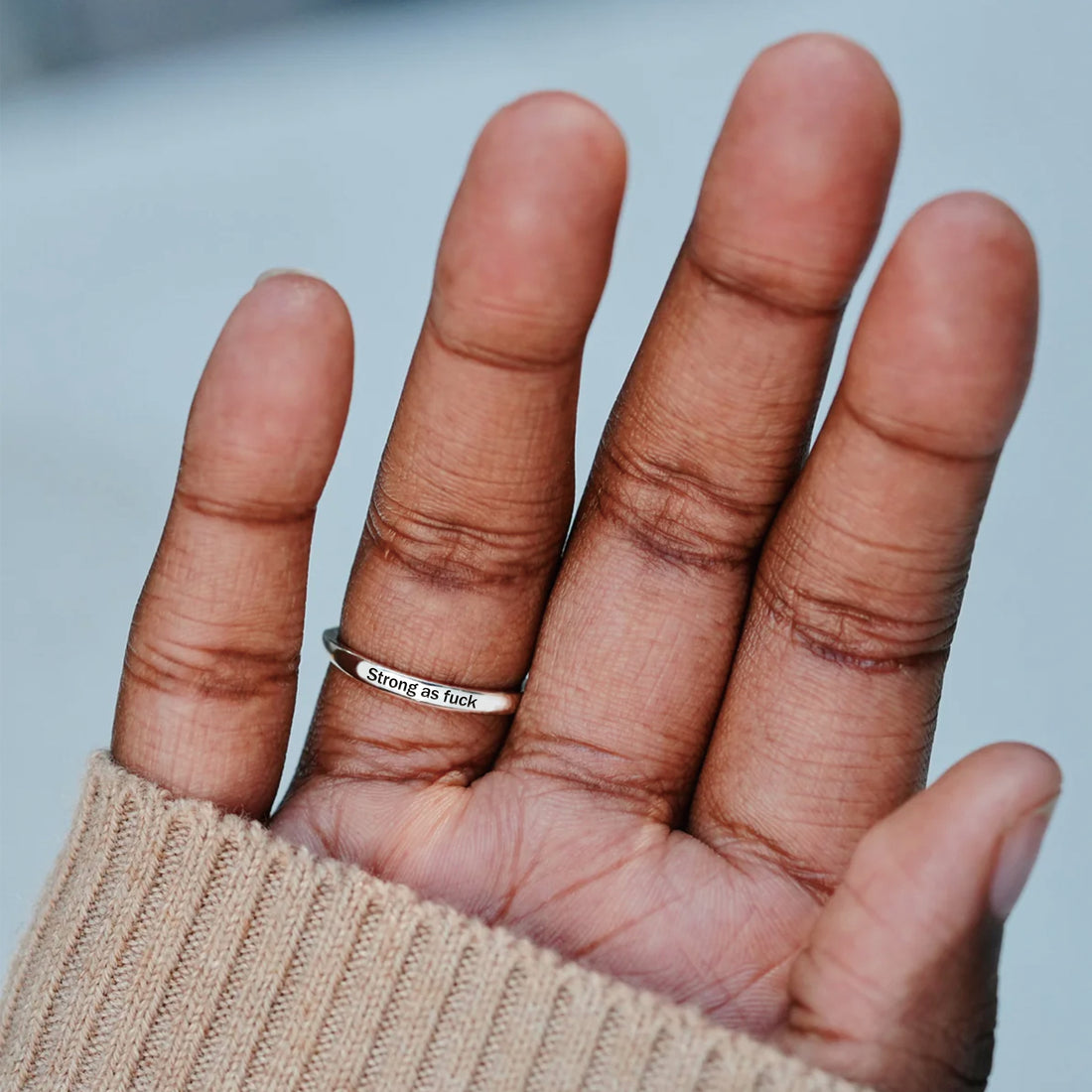 Strong As Fuck Sterling Silver Lotus Ring