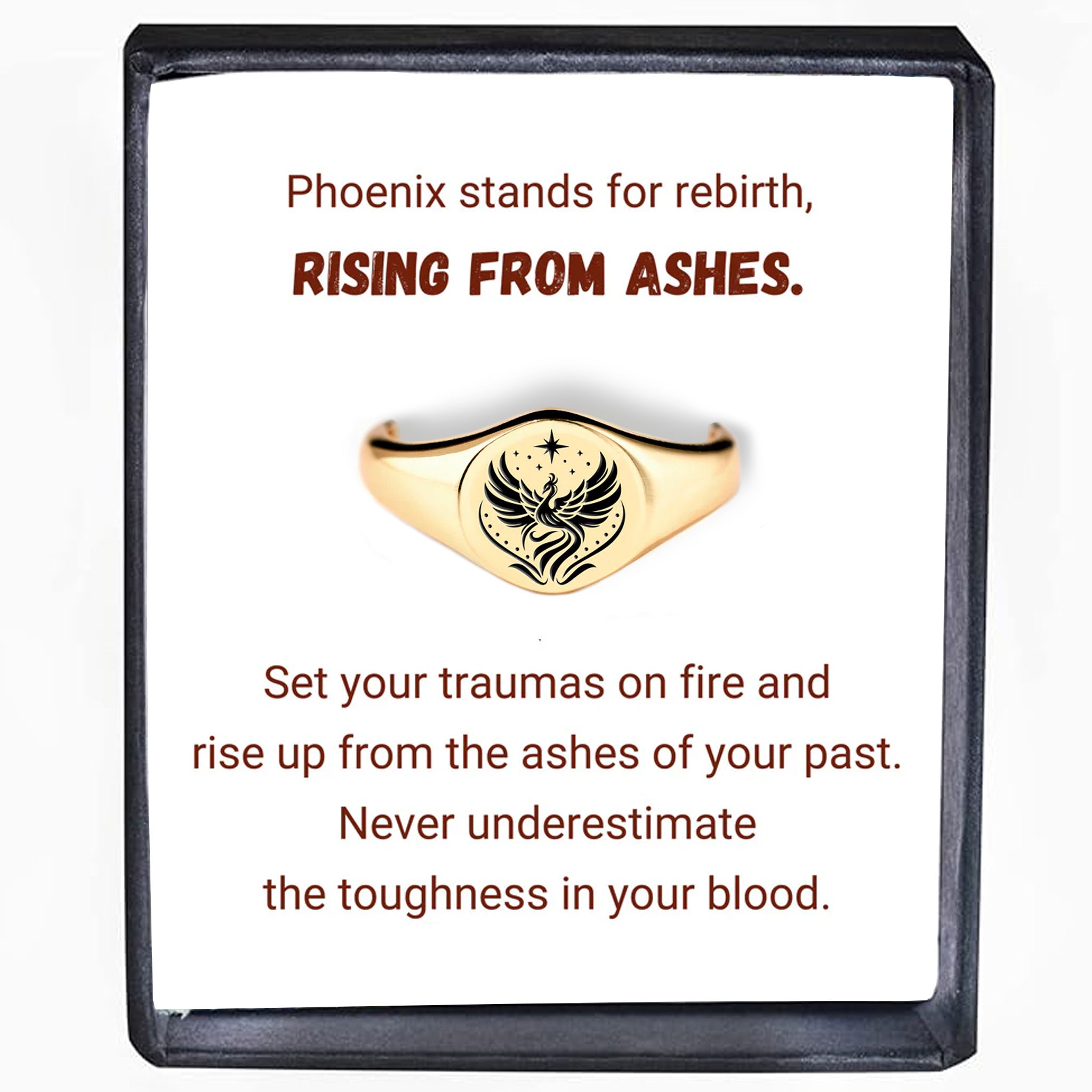 Strong As Fuck Phoenix Signet Ring