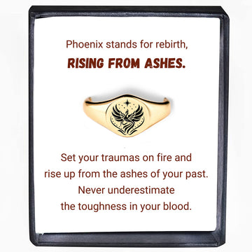 Strong As Fuck Phoenix Signet Ring