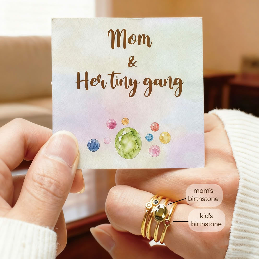 Mama's Stacking Birthstone Adjustable Ring