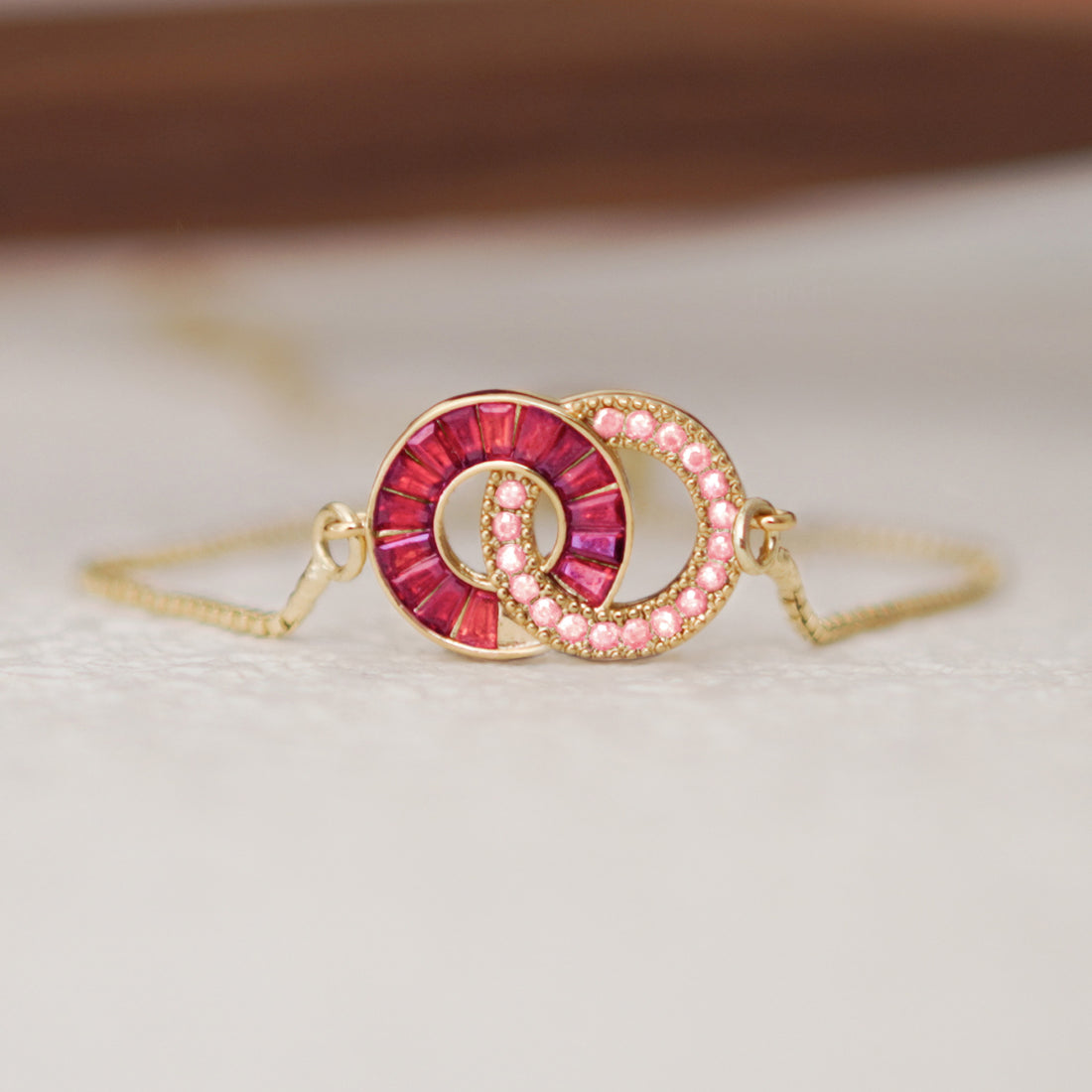 Mother & Daughter Linking Birthstone Bracelet