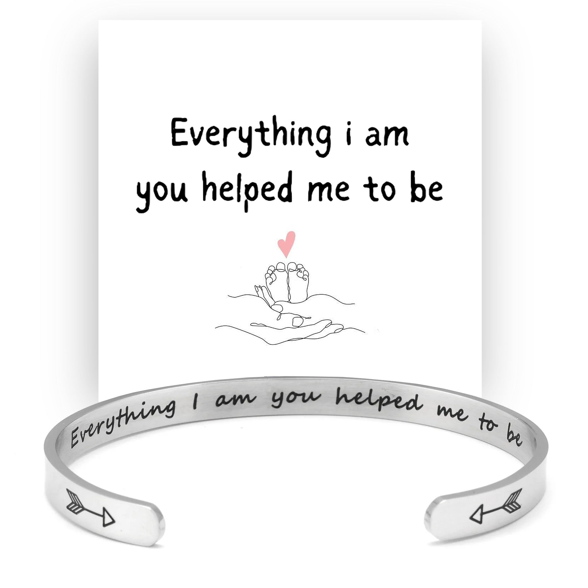 Love & Gratitude Stainless Cuff Arrow Bangle ❤️
