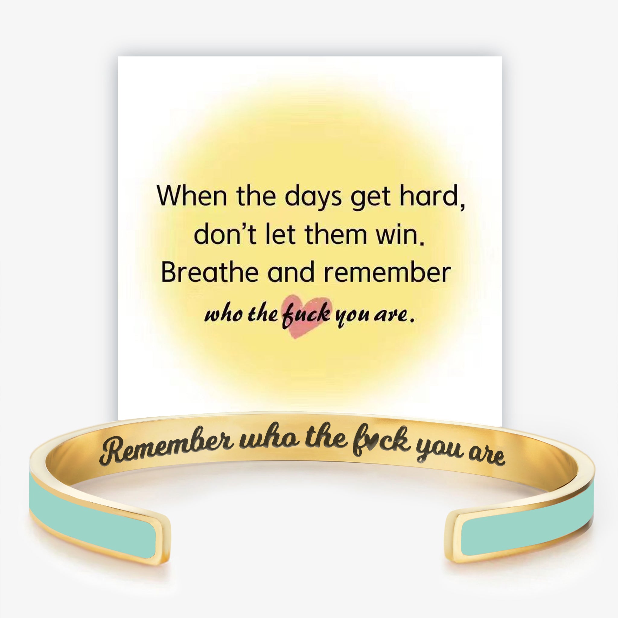 Remember Who the F❤️ck You' re Motivational Color Cuff Bangle Bracelet