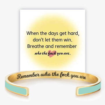 Remember Who the F❤️ck You' re Motivational Color Cuff Bangle Bracelet