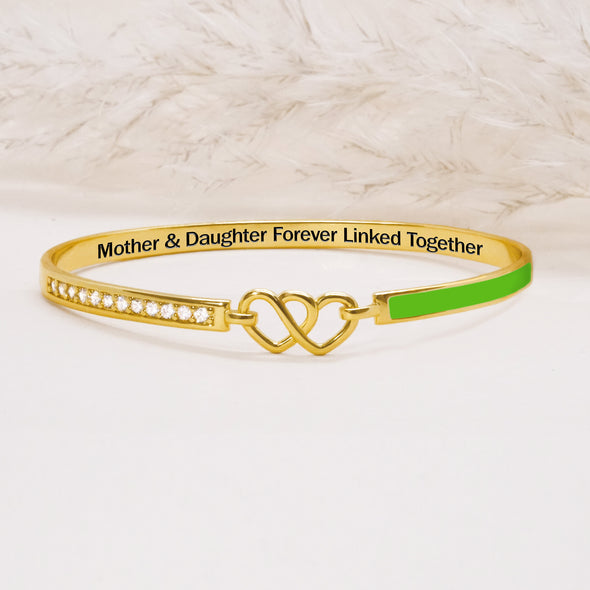 Mother and Daughter Forever Linked Heart Bangle