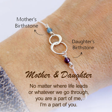 Mother & Daughter Interlocking Crystal Birthstone Bracelet