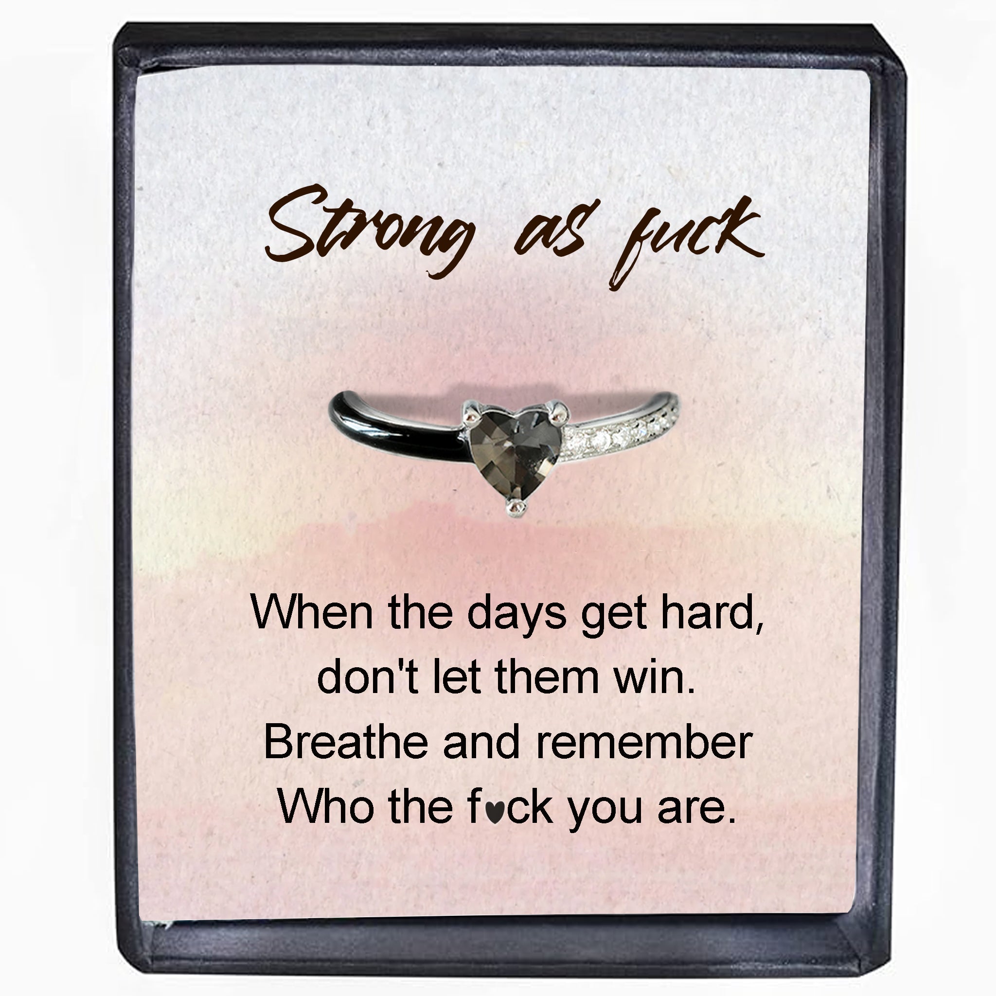 Strong As Fuck Heart Enamel Ring