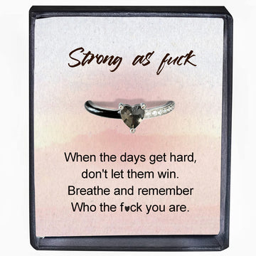 Strong As Fuck Heart Enamel Ring
