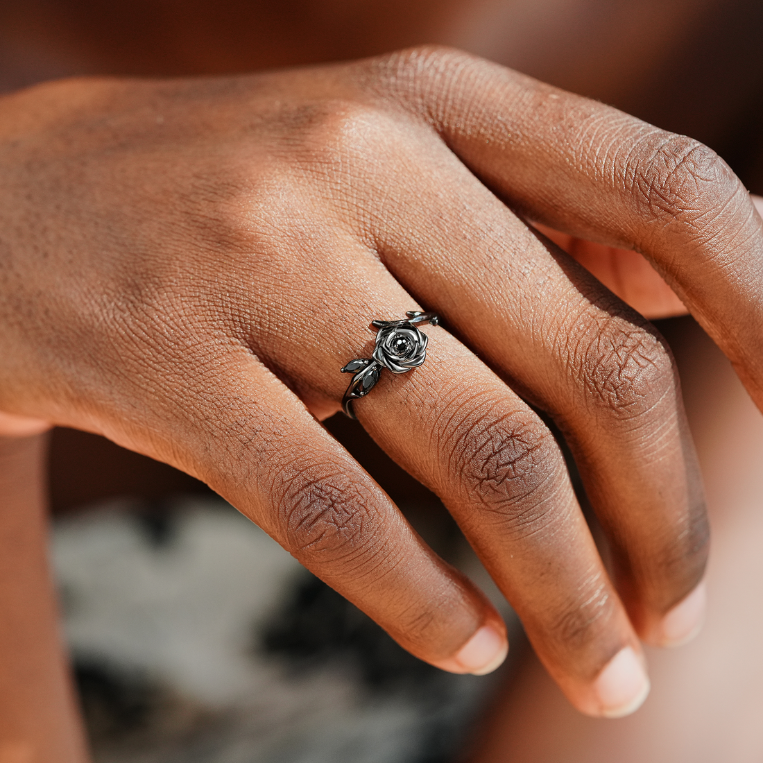 Strong As Fuck Black Rose Self-Love Ring