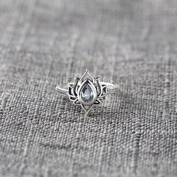 Engraved Lotus Ring